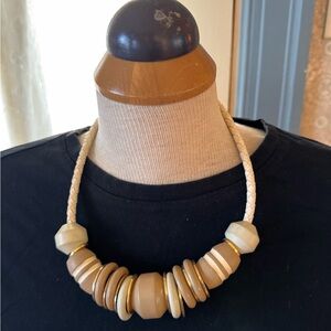 Elegant Tan Beaded Necklace